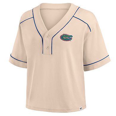 Women's Fanatics Tan Florida Gators Oversized Dominant Force Midi V-Neck T-Shirt