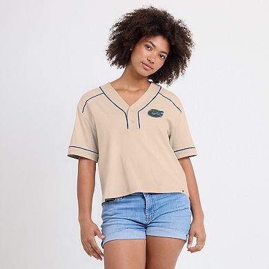 Women's Fanatics Tan Florida Gators Oversized Dominant Force Midi V-Neck T-Shirt