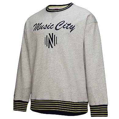 Men's Mitchell & Ness Heather Gray Nashville SC 2025 Jersey Hook Fleece Pullover Sweatshirt