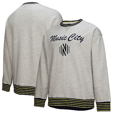 Men's Mitchell & Ness Heather Gray Nashville SC 2025 Jersey Hook Fleece Pullover Sweatshirt