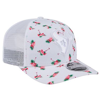 Men's New Era White Houston Texans Adventure Flamingo Pattern 9SEVENTY Stretch-Snap Hat