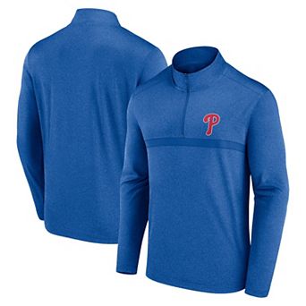 Men's Fanatics Heather Royal Philadelphia Phillies Head-to-Head Quarter-Zip Pullover