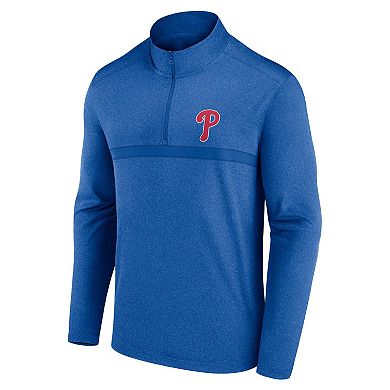 Men's�Fanatics Heather Royal Philadelphia Phillies Head-to-Head Quarter-Zip Pullover