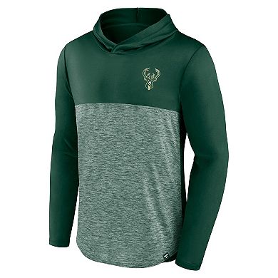 Men's Fanatics Green Milwaukee Bucks Iconic Defender Lightweight Pullover Hoodie