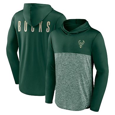Men's Fanatics Green Milwaukee Bucks Iconic Defender Lightweight Pullover Hoodie