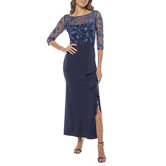Women's Marina Embroidered Ruffle Long Dress