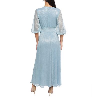 Women's Marina Pleated Metallic Smock Waist Dress