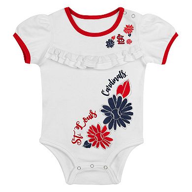 "Newborn White/Red St. Louis Cardinals Sweet Catcher 3-Piece Bodysuit, Headband and Skirt Set"