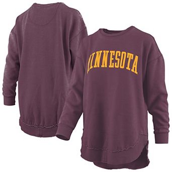 Women's Pressbox Maroon Minnesota Golden Gophers Melange Poncho Vintage Fleece Long Sleeve Pullover Sweatshirt