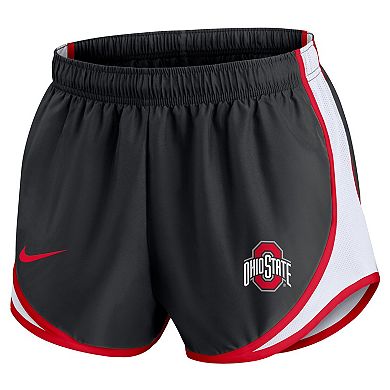 Women's Nike Black Ohio State Buckeyes Spring Break Tempo Performance Shorts