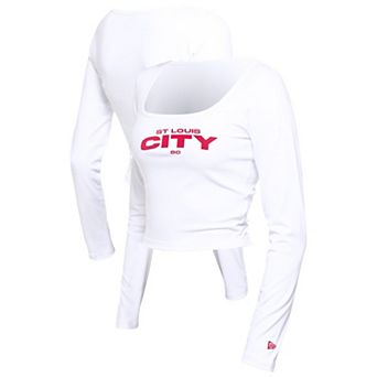 Women's 5th & Ocean by New Era White St. Louis City SC Leisure Cropped Long Sleeve T-Shirt