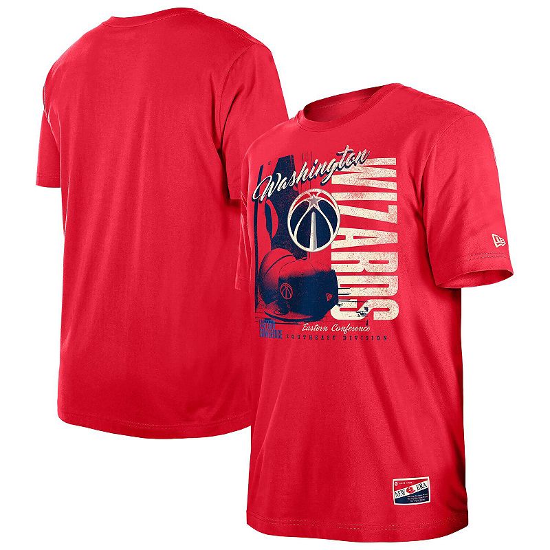 Men's New Era Red Washington Wizards Distressed Throwback Vintage Color Pack T-Shirt, Size: 2XL, Wiz Red