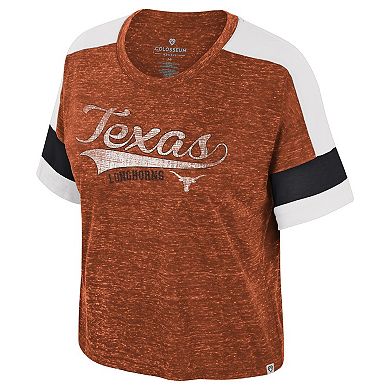 Women's Colosseum Texas Orange Texas Longhorns Color Block Scoop Neck T-Shirt