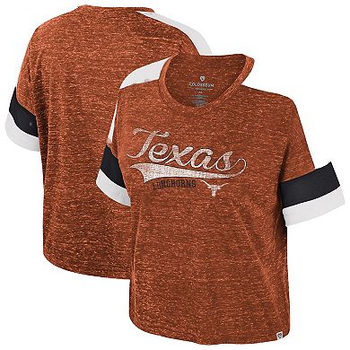 Women's Colosseum Texas Orange Texas Longhorns Color Block Scoop Neck T-Shirt