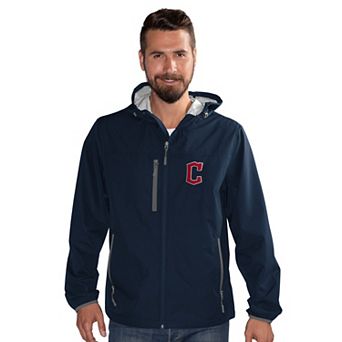 Men's G-III Sports by Carl Banks Navy Cleveland Guardians Double Play Hooded Lightweight Full-Zip Jacket