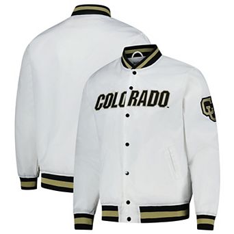 Unisex Charlie Hustle White Colorado Buffaloes Full-Snap Varsity Jacket