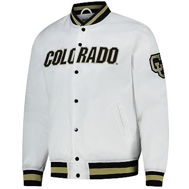 Unisex Charlie Hustle White Colorado Buffaloes Full-Snap Varsity Jacket