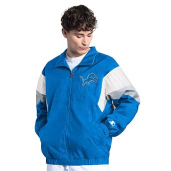 Men's Starter Blue Detroit Lions Yard Line Full-Zip Jacket