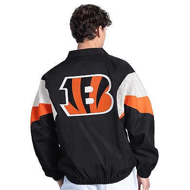 Men's Starter Black Cincinnati Bengals Yard Line Full-Zip Jacket