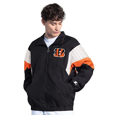 Men's Starter Black Cincinnati Bengals Yard Line Full-Zip Jacket