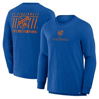 Men's Fanatics Blue FC Cincinnati Lob Attempt Stadium Slub Long Sleeve T-Shirt