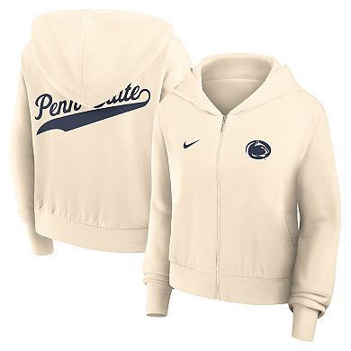 Women's Nike Cream Penn State Nittany Lions Chill Midi Full-Zip Hoodie
