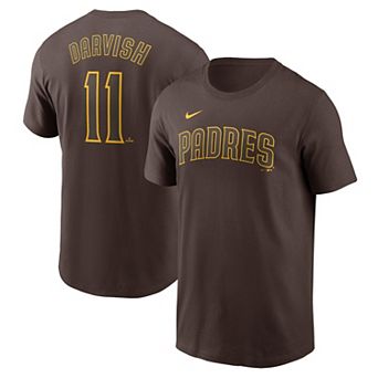 Men's Nike Yu Darvish Brown San Diego Padres Fuse Name & Number T-Shirt