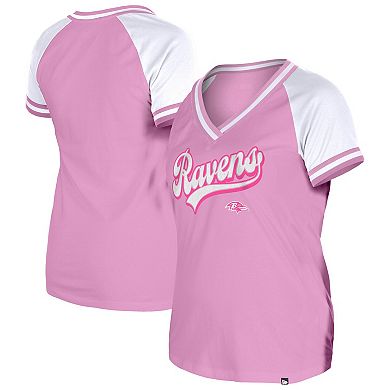 Women's New Era Pink Baltimore Ravens Mommy & Me V-Neck T-Shirt