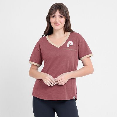 売れ筋商品|||ファナティクス カットソー トップス レディース Women's Burgundy Philadelphia Phillies Binge Worthy Stadium Slub V-Neck T-Shirt Burgundy Fanatics Women's Burgundy Philadelphia Phillies Binge Worthy