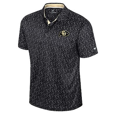 Men's Colosseum Black Colorado Buffaloes Sublimated Golf Polo