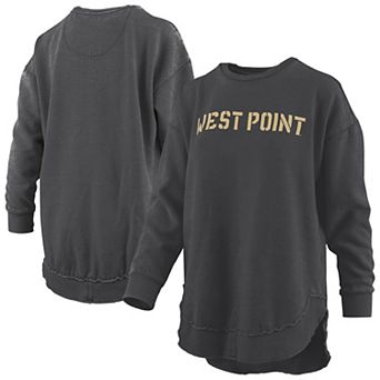 Women's Pressbox Black Army Black Knights Melange Poncho Vintage Fleece Long Sleeve Pullover Sweatshirt