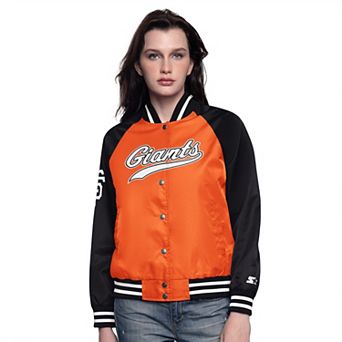 Women's Starter Orange/Black San Francisco Giants Home Run Full-Snap Varsity Jacket