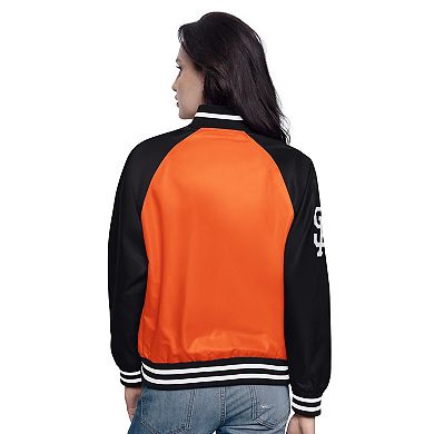 Women's Starter Orange/Black San Francisco Giants Home Run Full-Snap Varsity Jacket