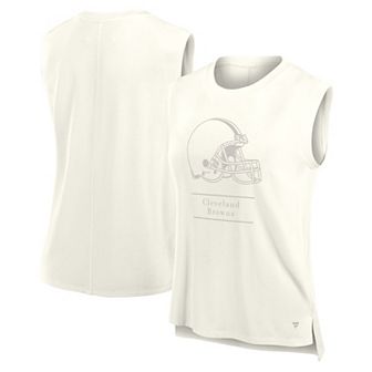 Women's Fanatics Cream Cleveland Browns Studio Embrace Tank Top