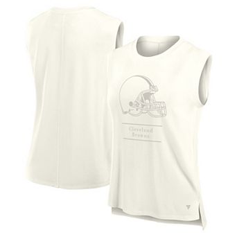 Women's Fanatics Cream Cleveland Browns Studio Embrace Tank Top