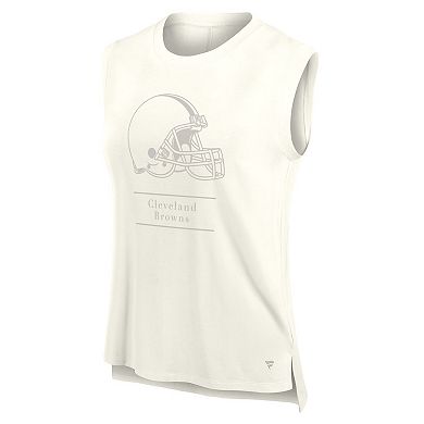 Women's Fanatics Cream Cleveland Browns Studio Embrace Tank Top
