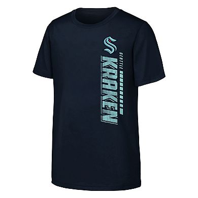 Youth Navy Seattle Kraken Atmosphere T-Shirt