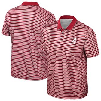 Men's Colosseum Crimson Alabama Crimson Tide Striped Polo