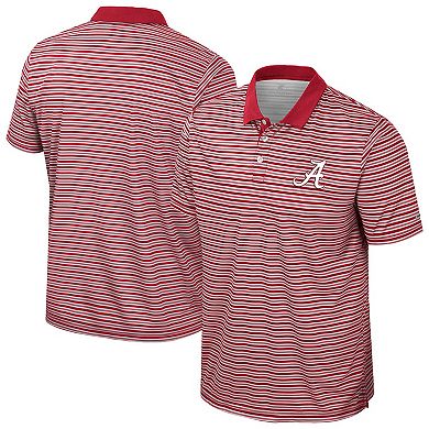 Men's Colosseum Crimson Alabama Crimson Tide Striped Polo