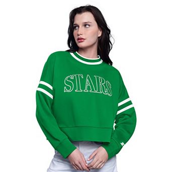 Women's Starter Kelly Green Dallas Stars Power Play Cropped Pullover Sweatshirt