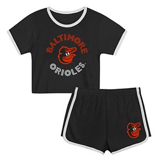 Toddler Black Baltimore Orioles Double Run T-Shirt & Shorts Set