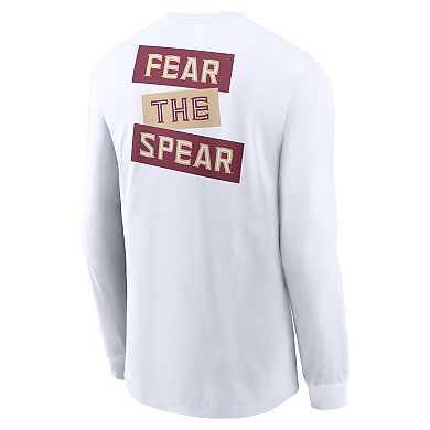Men's Nike White Florida State Seminoles Two-Hit Classic Location Long Sleeve T-Shirt