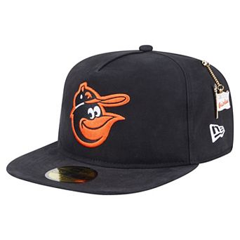 Men's New Era Black Baltimore Orioles Championship Side Flag A-Frame 59FIFTY Fitted Hat