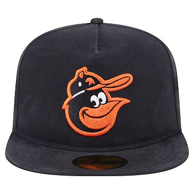 Men's New Era Black Baltimore Orioles Championship Side Flag A-Frame 59FIFTY Fitted Hat