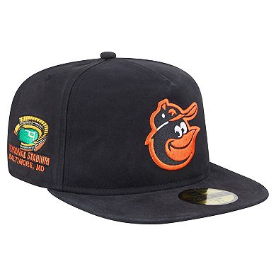 Men's New Era Black Baltimore Orioles Championship Side Flag A-Frame 59FIFTY Fitted Hat