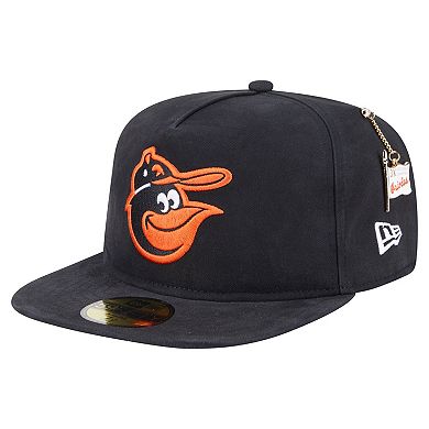 Men's New Era Black Baltimore Orioles Championship Side Flag A-Frame 59FIFTY Fitted Hat
