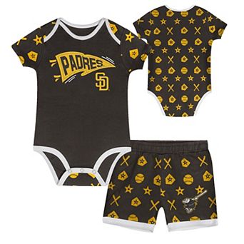Infant Brown San Diego Padres On Deck 2 pc Diaper Cover Set