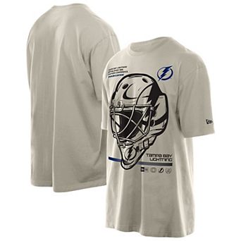 Men's New Era Tan Tampa Bay Lightning Goalie Mask T-Shirt