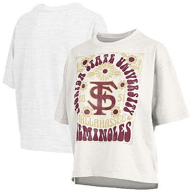 Women's Pressbox White Florida State Seminoles Harmony Oversized T-Shirt