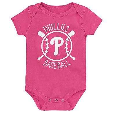 Infant Philadelphia Phillies Slide Home Three-Pack Bodysuit Set